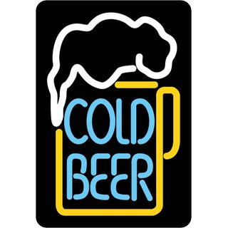 Schild Spruch "Cold Beer" 20 x 30 cm