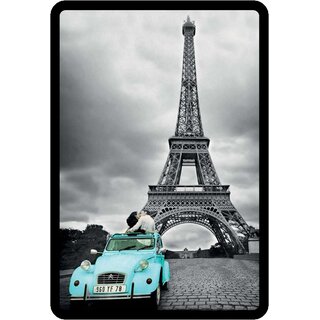 Schild Motiv "Paris Eifelturm, Oldtimer, Liebe" 20 x 30 cm