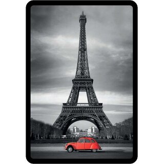 Schild Motiv "Eifelturm, roter Oldtimer, Paris" 20 x 30 cm