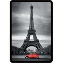 Schild Motiv "Eifelturm, roter Oldtimer, Paris"...