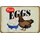 Schild Motiv "fresh eggs, Huhn mit Eiern im Korb" 20 x 30 cm