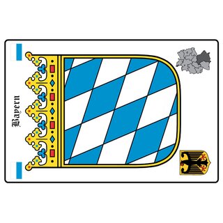 Schild Motiv "Bayern" Wappen Landkarte 20 x 30 cm 