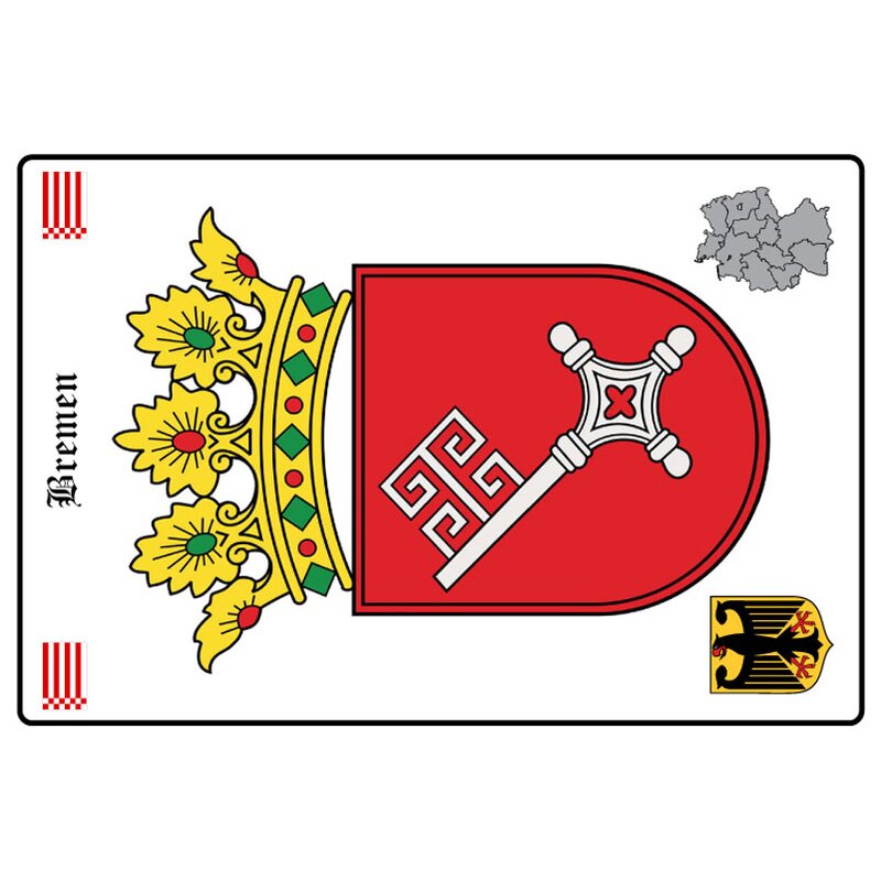 Blechschild 30 X 20 cm Wappen Deutschland Bremen