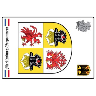 Schild Motiv "Mecklenburg-Vorpommern" Wappen Landkarte 20 x 30 cm 