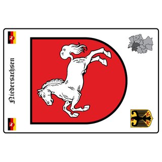 Schild Motiv "Niedersachsen" Wappen Landkarte 20 x 30 cm 