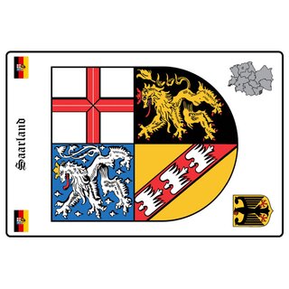 Schild Motiv "Saarland" Wappen Landkarte 20 x 30 cm 