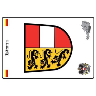 Schild Motiv "Kärnten" Wappen Landkarte Österreich 20 x 30 cm