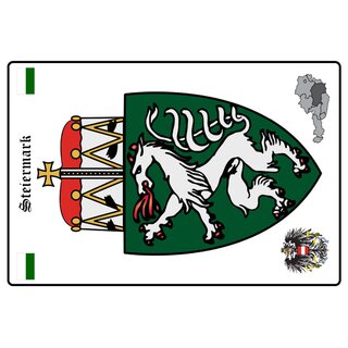 Schild Motiv "Steiermark" Wappen Landkarte Österreich 20 x 30 cm 
