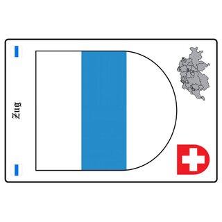 Schild Motiv "Zug" Wappen Landkarte Schweiz 20 x 30 cm 