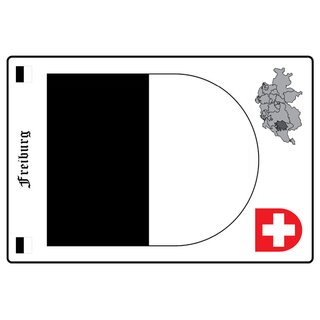 Schild Motiv "Freiburg" Wappen Landkarte Schweiz 20 x 30 cm 