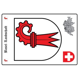 Schild Motiv "Basel-Landschaft" Wappen Landkarte Schweiz 20 x 30 cm 