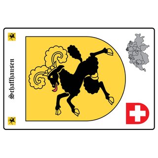 Schild Motiv "Schaffhausen" Wappen Landkarte Schweiz 20 x 30 cm 