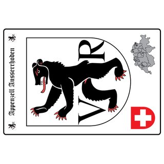 Schild Motiv "Appenzell Ausserrhoden" Wappen Landkarte Schweiz 20 x 30 cm 