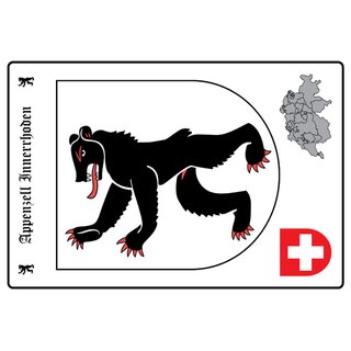 Schild Motiv "Appenzell Innerhoden" Wappen Landkarte Schweiz 20 x 30 cm 