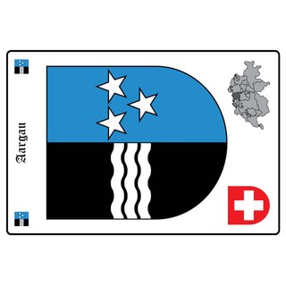 Schild Motiv "Aargau" Wappen Landkarte Schweiz 20 x 30 cm 