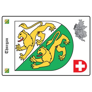 Schild Motiv "Thurgau" Wappen Landkarte Schweiz 20 x 30 cm 
