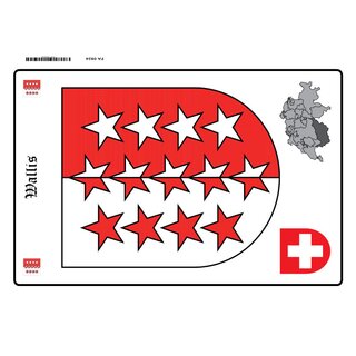 Schild Motiv "Wallis" Wappen Landkarte Schweiz 20 x 30 cm 