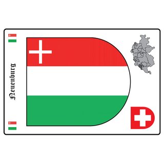 Schild Motiv "Neuenburg" Wappen Landkarte Schweiz 20 x 30 cm 