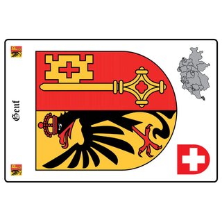 Schild Motiv "Genf" Wappen Landkarte Schweiz 20 x 30 cm 