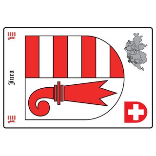 Schild Motiv "Jura" Wappen Landkarte Schweiz 20 x 30 cm 