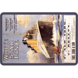 Schild Motiv "White Star Line, Olympic Titanic" Schiff 20 x 30 cm 
