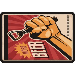 Schild Spruch "More beer, ice cold beer sold here" 20 x 30 cm