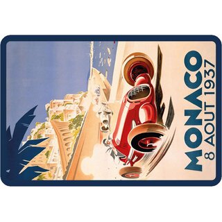 Schild Spruch "Monaco, 8 Aout 1937" 20 x 30 cm 