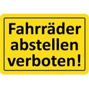 Hinweisschild "Fahrräder abstellen...