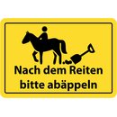 Hinweisschild "Nach dem Reiten bitte...