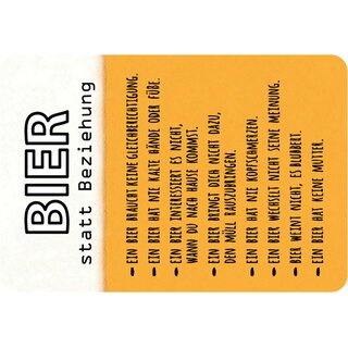 Schild Spruch "Bier statt Beziehung, Gleichberechtigung Kopfschmerzen" 20 x 30 cm