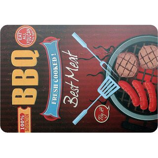 Schild Spruch "BBQ Fresh Cooked Best Meat" 20 x 30 cm 