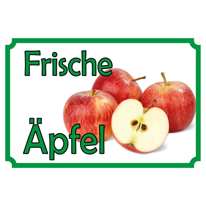 Schild Spruch "Frische Äpfel" 20 x 30 cm, 9,49
