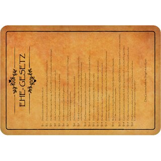 Schild Spruch "Ehe-Gesetz, gemeinschaftliche Siegel ist der Kuss" 20 x 30 cm
