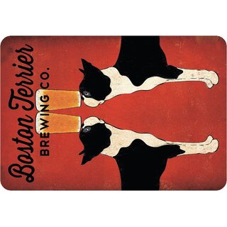 Schild Spruch "Boston Terrier Brewing Co." Bier 20 x 30 cm