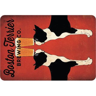 Schild Spruch "Boston Terrier Brewing Co." Bier 20 x 30 cm 