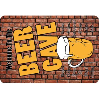 Schild Spruch "Welcome to the beer cave, Dunkel Blonde Stout" 20 x 30 cm 