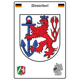 Schild Motiv "Düsseldorf" Deutschland Wappen 20 x 30 cm 