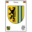 Schild Motiv "Leipzig" Wappen Landkarte 20 x 30...