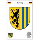 Schild Motiv "Leipzig" Wappen Landkarte 20 x 30 cm