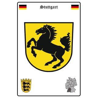 Schild Motiv "Stuttgart" Wappen Landkarte 20 x 30 cm 