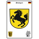 Schild Motiv "Stuttgart" Wappen Landkarte 20 x...