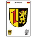 Schild Motiv "Mannheim" Wappen Landkarte 20 x...