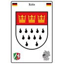 Schild Motiv "Köln" Wappen Landkarte 20 x...