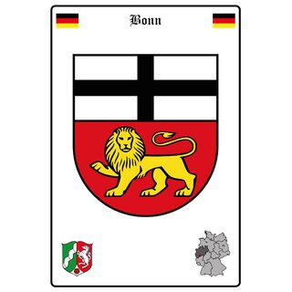Schild Motiv "Bonn" Wappen Landkarte 20 x 30 cm