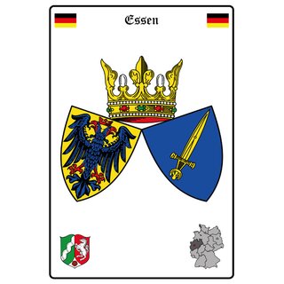 Schild Motiv "Essen" Wappen Landkarte 20 x 30 cm