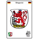 Schild Motiv Wuppertal Wappen Landkarte 20 x 30 cm 