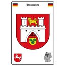 Schild Motiv "Hannover" Wappen Landkarte 20 x...