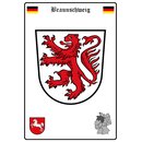 Schild Motiv Braunschweig Wappen Landkarte 20 x 30 cm 