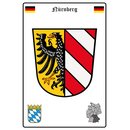Schild Motiv "Nürnberg" Wappen Landkarte...