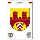 Schild Motiv Bielefeld Wappen Landkarte 20 x 30 cm 
